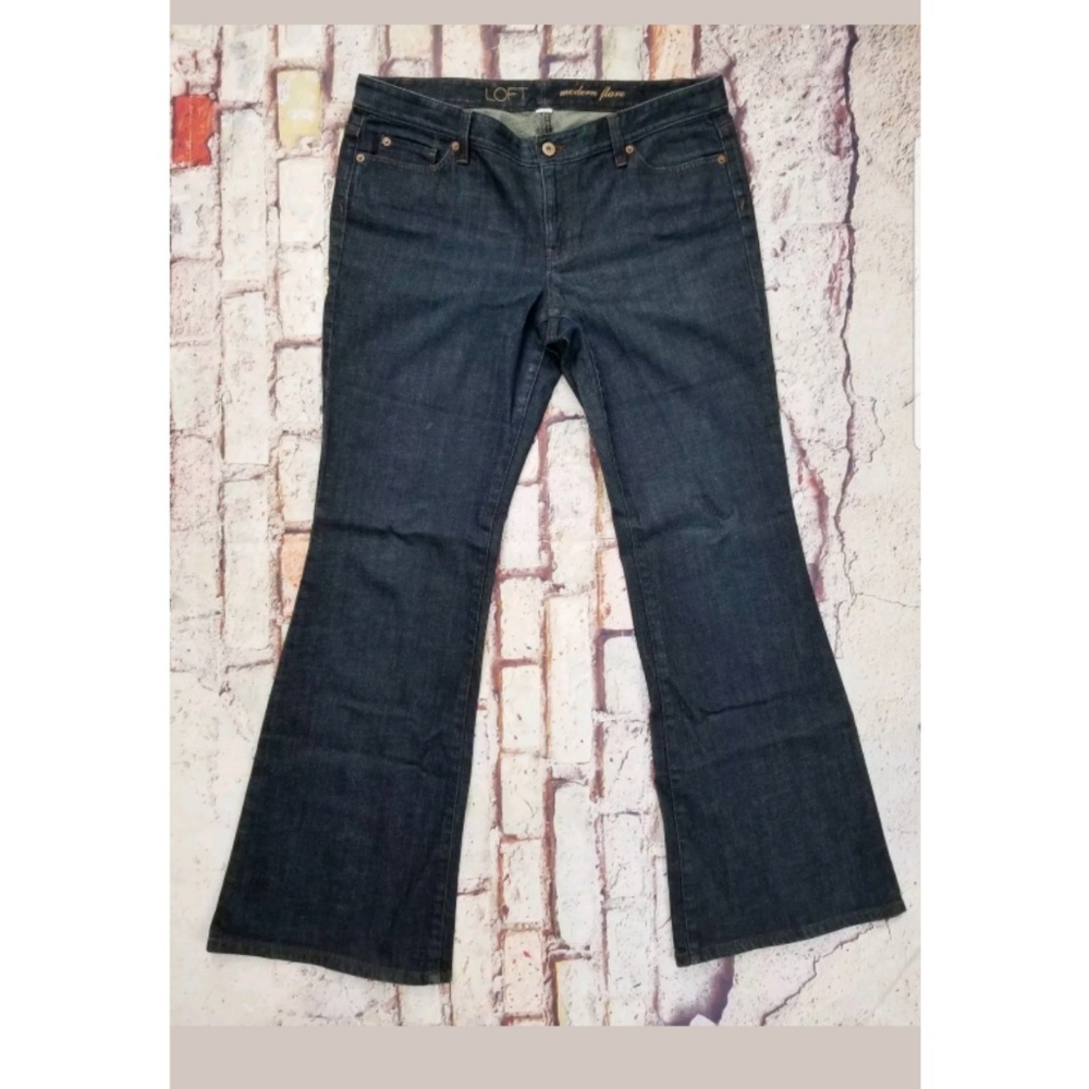 LOFT Modern Flare Dark Wash Jeans size 12